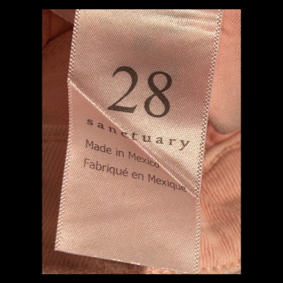 Sanctuary Cherry Blossom Midi Slit Distressed Denim Shorts Pink Size 28 - Picture 15 of 16